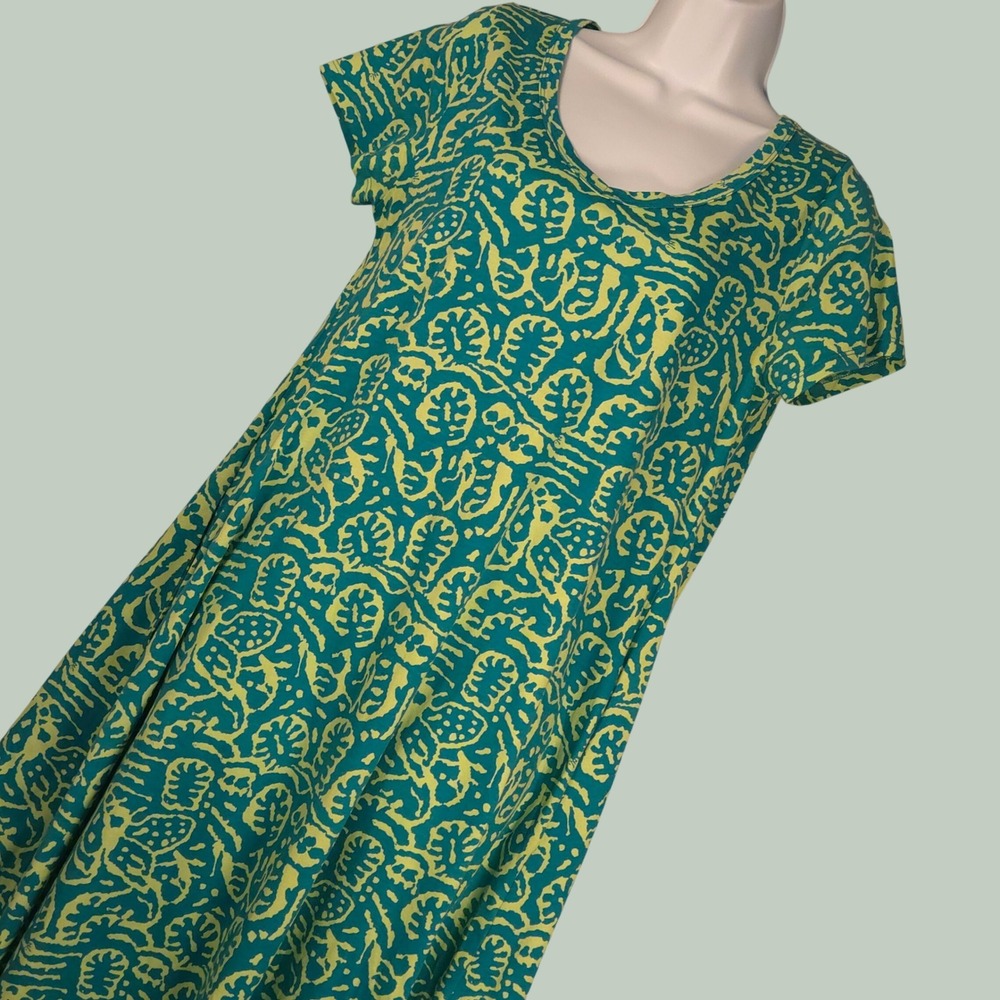 Soft Surroundings Women Smallโ Santiago Gaia Dress Tropical Green Short Slv Knee